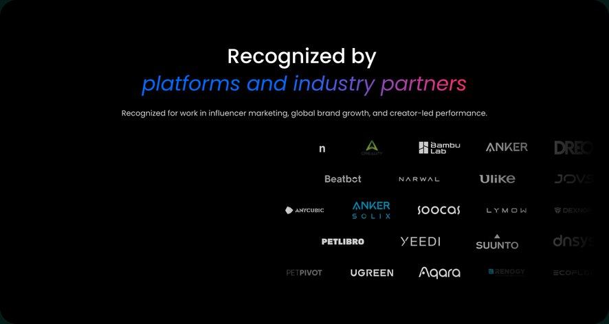 Global Star Digital's new website: the section Recognized by platforms and industry partners